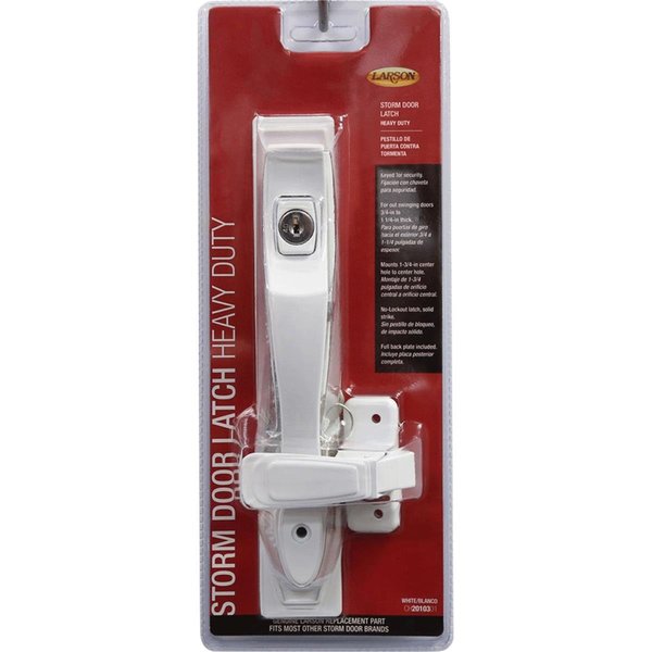 Larson Heavy Duty Zinc Push Button Keyed Latch, White LA8903